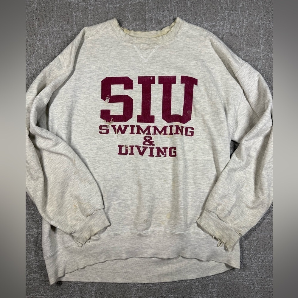 Vintage SIU University Swim and Dive Y2K Crew Neck Made in USA Adult XL